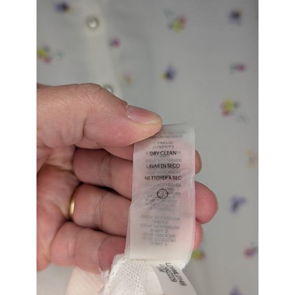 Karl Lagerfeld Paris Ivory Translucent Layered Floral Cropped Cardigan Large NWT - Picture 7 of 8